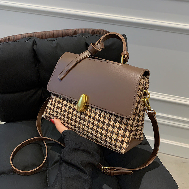 Hana - Check-Print Structured Handbag