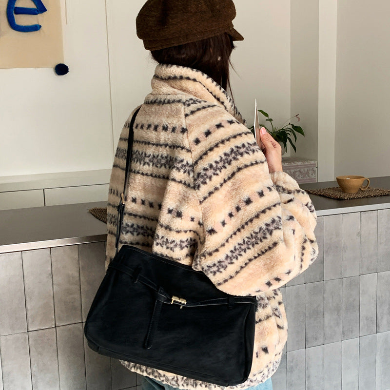 Ghada - Belt-Buckle Suede Tote Bag