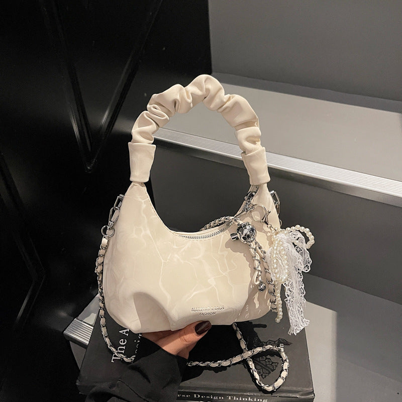 Jouri - Pleated Chain Crossbody