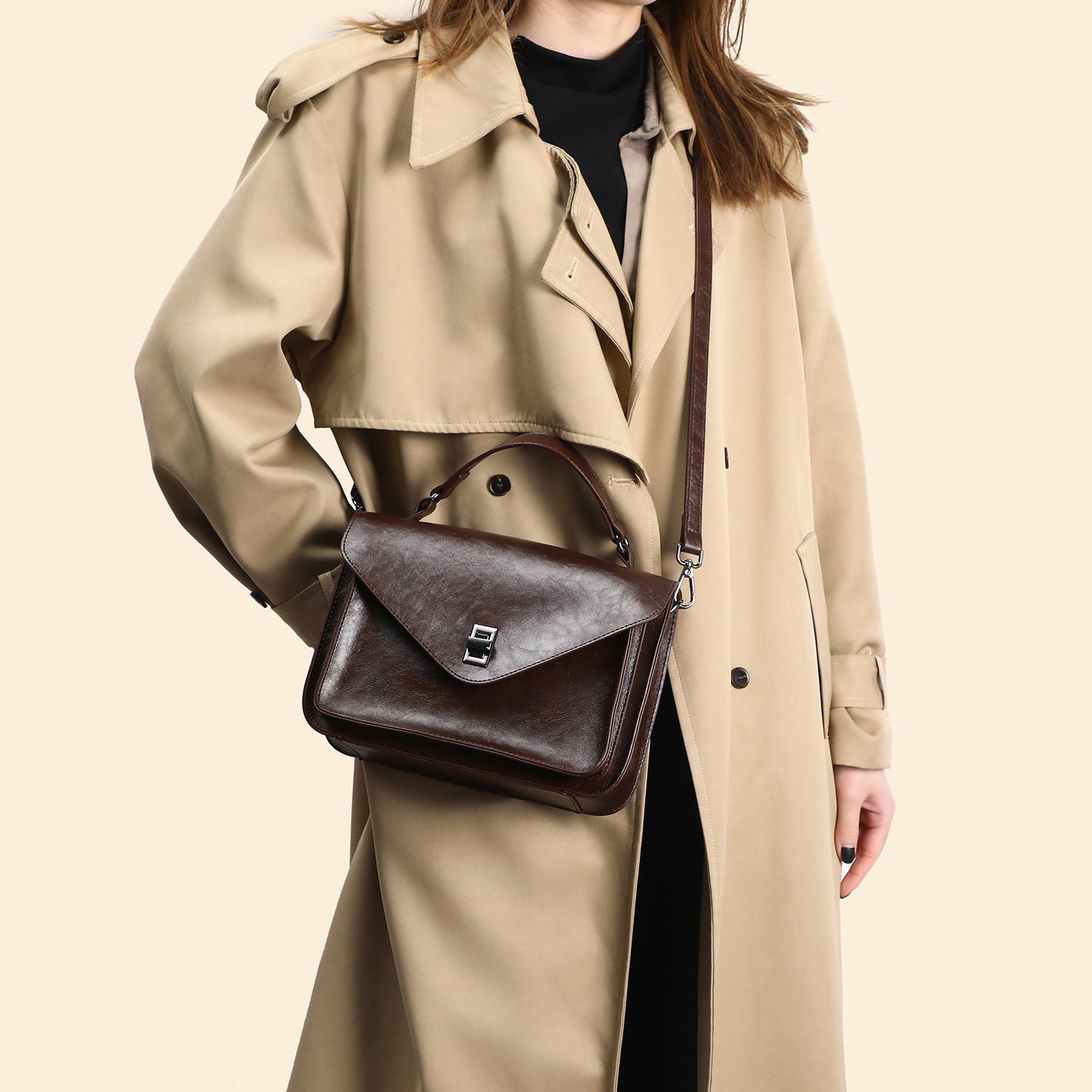 Salma - Oil-Wax Leather Vintage Shoulder Bag