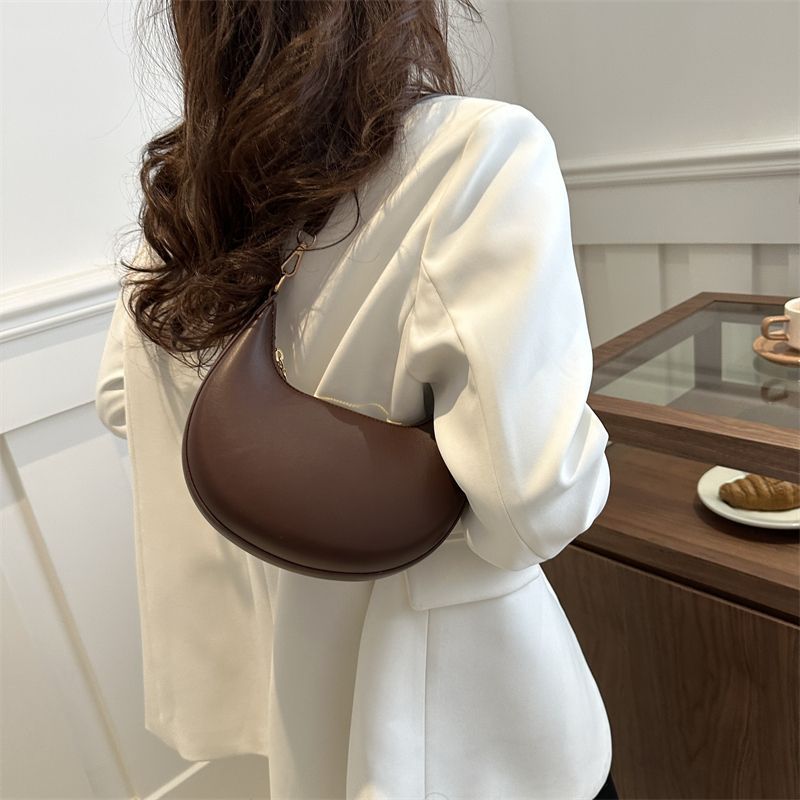 Noura - Crescent Textured Shoulder Bag