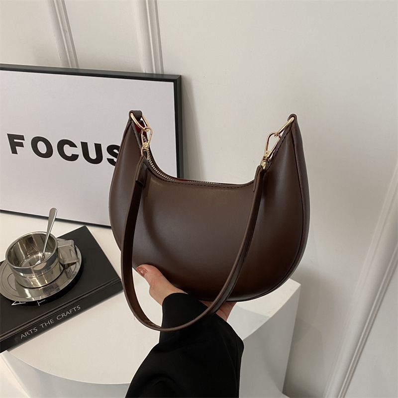 Noura - Crescent Textured Shoulder Bag